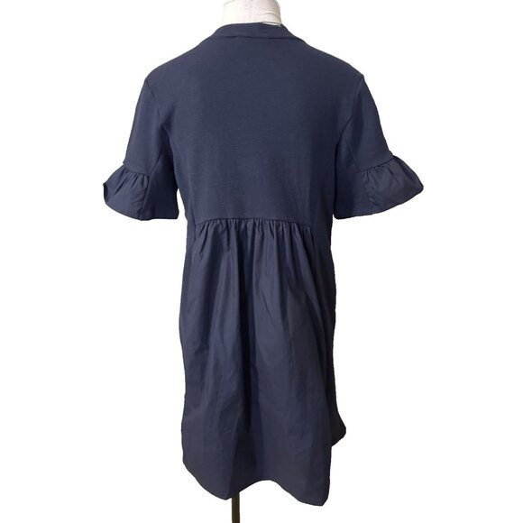 English Factory Dress S Navy Blue Babydoll T Shirt Short Sleeve Washable NWT - Picture 5 of 15
